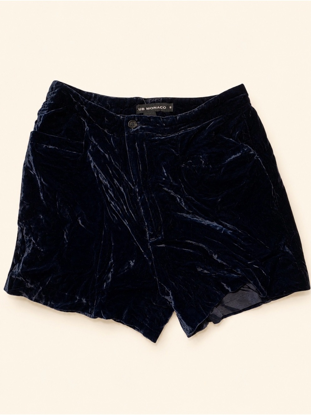1990’s Club Monaco Navy Velvet High-Waist Shorts